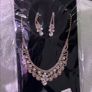 Elegant Crystal Necklace and Earring Set